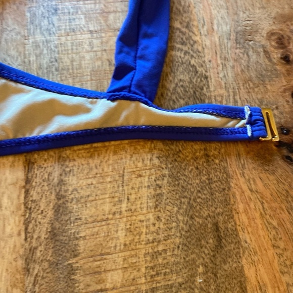 WeWoreWhat Underwire thick wide band bra bikini top Small blue sapphire - Picture 5 of 8